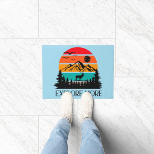 Explore More Mountain Nature Adventure Outdoor Doormat