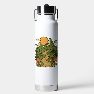 Explore More Mountains Mushroom Hiking Adventure Water Bottle