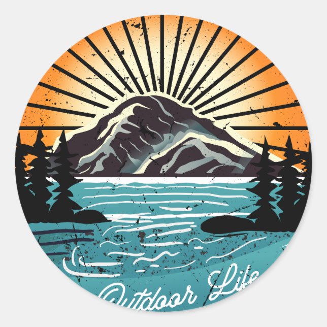 Explore more outdoor life Wanderlust Classic Round Sticker (Front)
