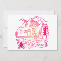 Explore More Pink Camper Van Mountain Nature Lover