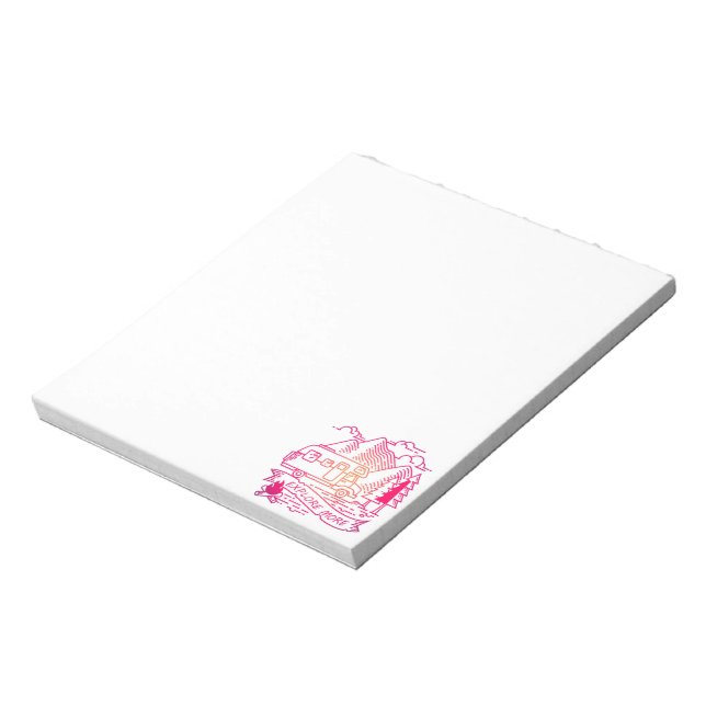 Explore More Pink Camper Van Mountain Nature Lover Notepad (Rotated)