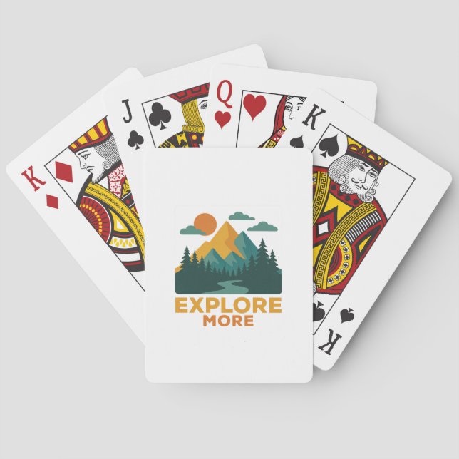 Explore More – Retro Mountain & Forest Adventure Playing Cards (Back)