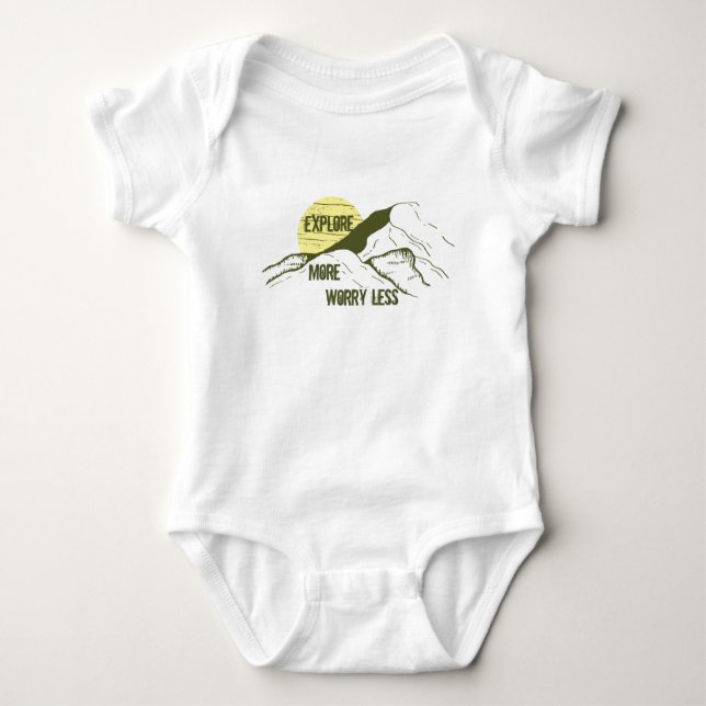 Explore more worry less hiking lover baby bodysuit (Front)