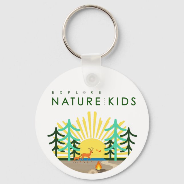 Explore Nature with Kids Magnet Keychain (Front)