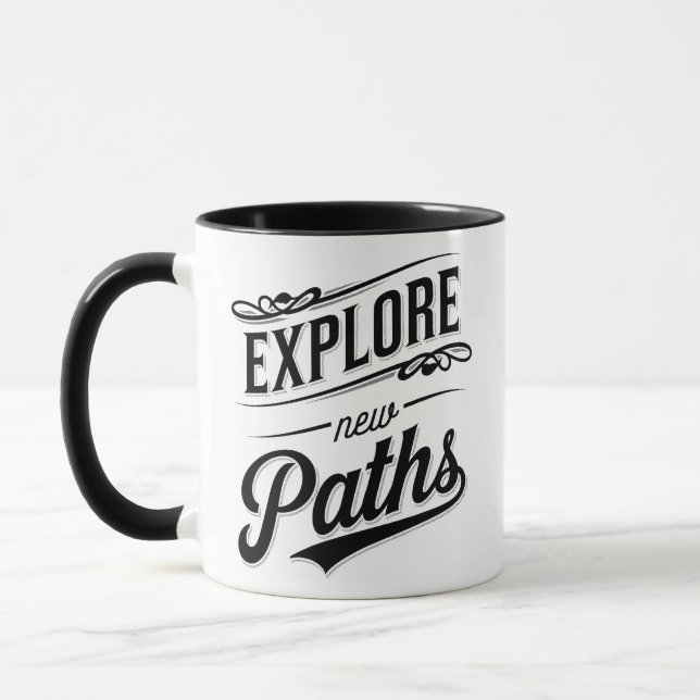 Explore New Paths Adventure Typography Mug (Left)