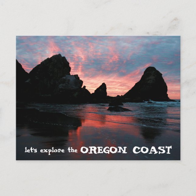 Explore Oregon Coast Sunrise Harris Beach Postcard (Front)