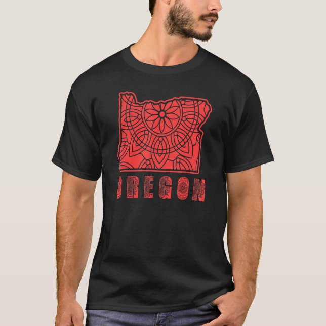 Explore Oregon Mandala Nature Mountains Adventure T-Shirt (Front)