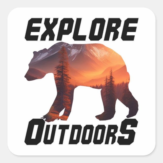 EXPLORE OUT DOORS SQUARE STICKER (Front)