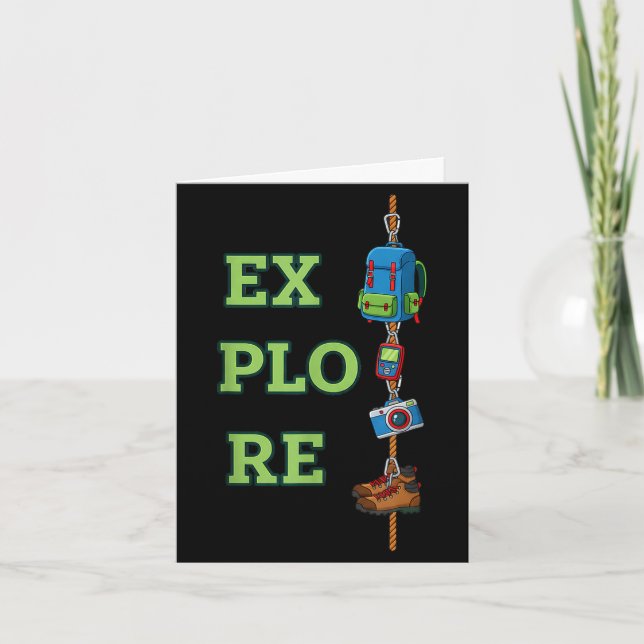 Explore outdoor adventure hiking climbing rope card (Front)