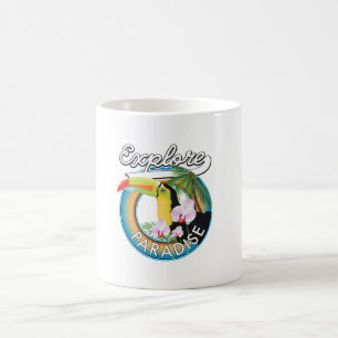 Explore Paradise Travel logo cartoon Coffee Mug