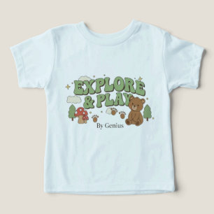 Explore & Play T-Shirt, Groovy Retro Forest Bear C