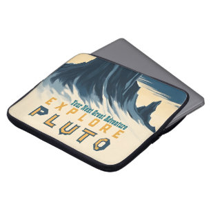 Explore Pluto Vintage Travel Poster - Retro Space Laptop Sleeve