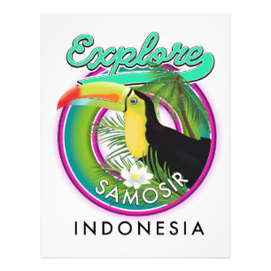 explore Samosir indonesia travel logo Photo Print