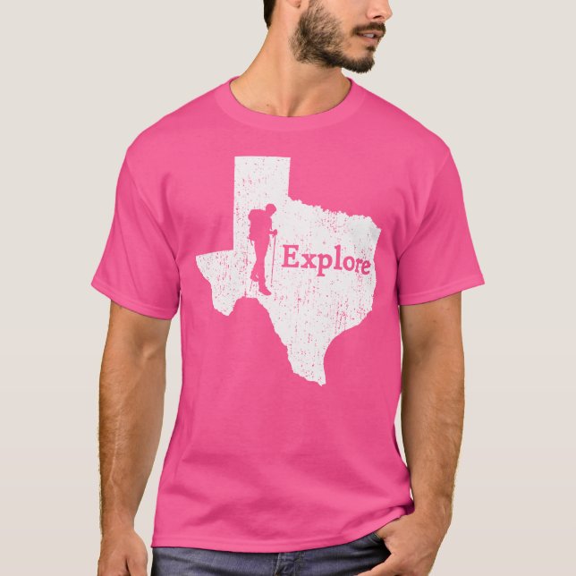 Explore Texas State Map Mountain Hiking 	 Shirt (Front)