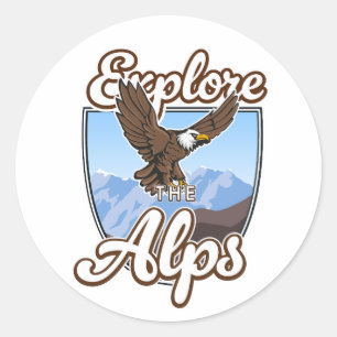 Explore the Alps  Classic Round Sticker