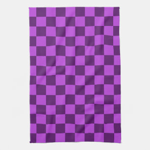 Explore the Boldness of Purple Chequerboard Tea Towel