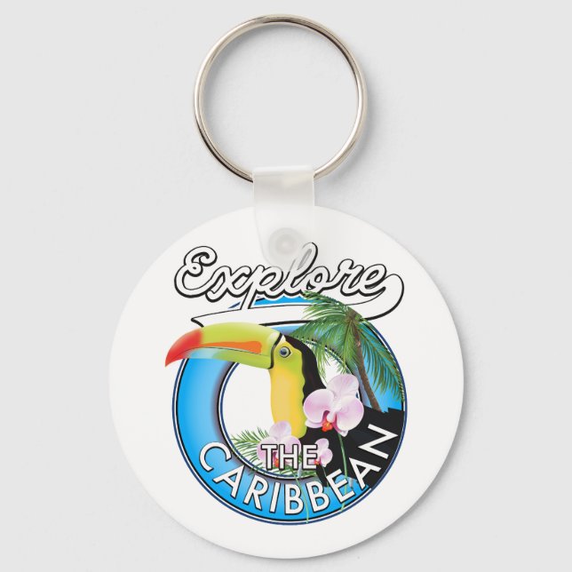 Explore the Caribbean travel patch. Key Ring (Front)