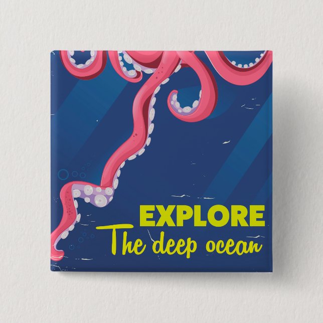 Explore the Deep Ocean 15 Cm Square Badge (Front)