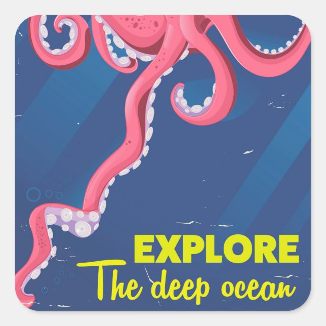 Explore the Deep Ocean Square Sticker (Front)