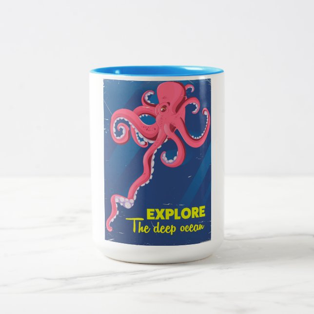 Explore the Deep Ocean Two-Tone Coffee Mug (Center)