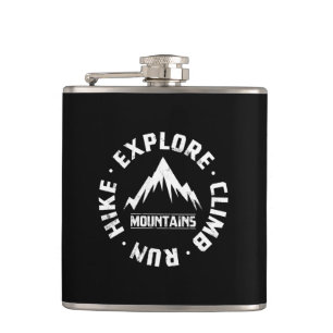 Explore The Mountains Hip Flask