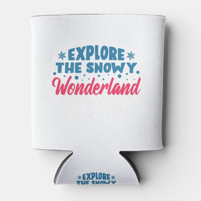 Explore the Snowy Wonderland Can Cooler (Front)