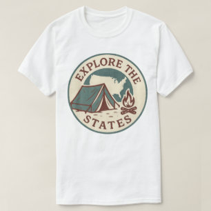 Explore the States Retro Camping Design T-Shirt