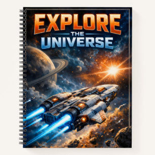 Explore the Universe – Sci-Fi Spaceship Notebook