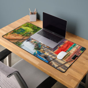 Explore the Vibrant Charm of Burano Desk Mat