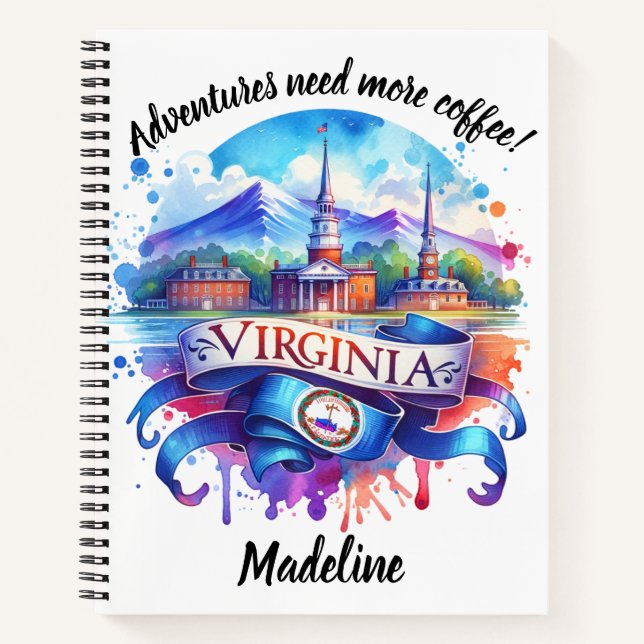 Explore the vibrant charm of Virginia in artwork Notebook (Front)