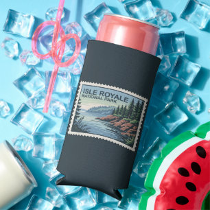 Explore the Wild Side of Isle Royale Stamp Seltzer Can Cooler