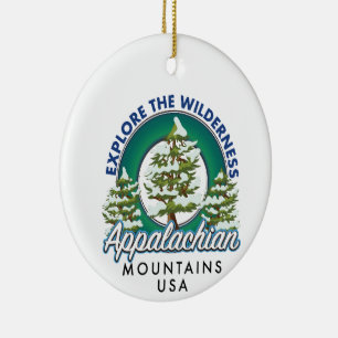 Explore the Wilderness Appalachian Mountains trave Ceramic Tree Decoration