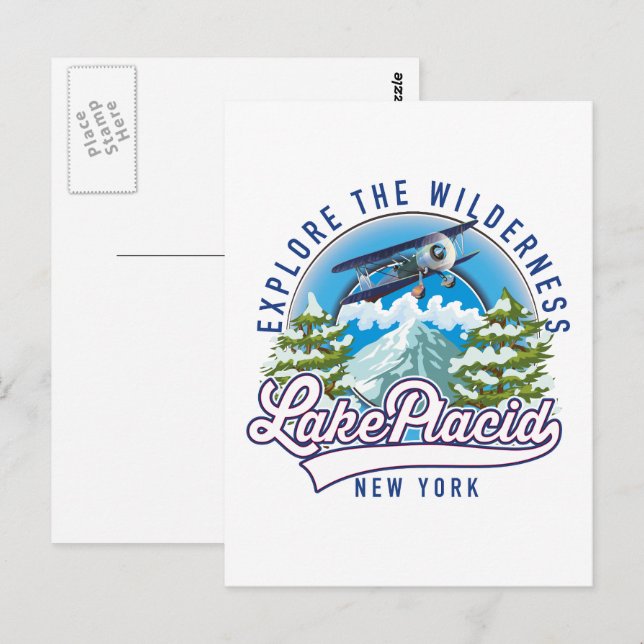 Explore the wilderness, lake placid postcard (Front/Back)