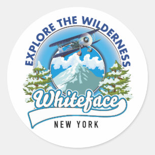 Explore the Wilderness, Whiteface New York  Classic Round Sticker