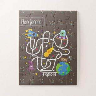 Explore The World Personalise Name Jigsaw Puzzle