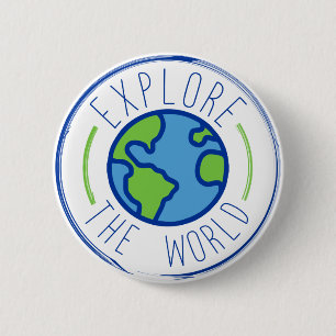 explore the world travel sticker 6 cm round badge