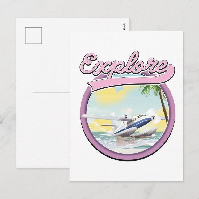 Explore travel logo holiday postcard (Front/Back)