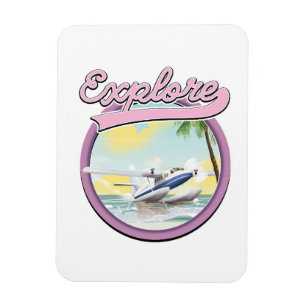 Explore travel logo magnet
