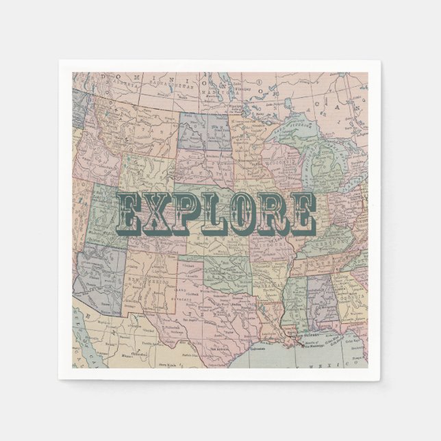 Explore Travel Quote Napkin (Front)