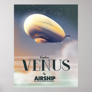 Explore Venus By Airship Poster