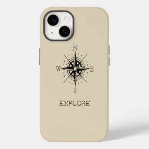 Explore Vintage Compass Travel Themed iPhone 14 Case