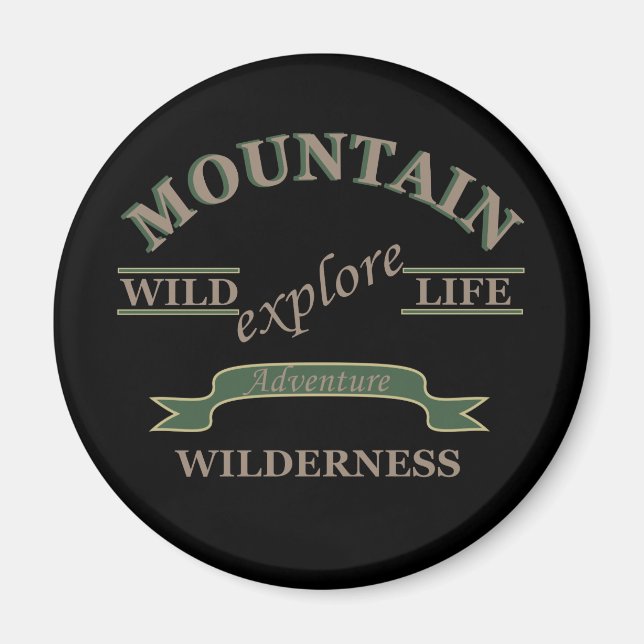 Explore wild life mountain wilderness magnet (Front)