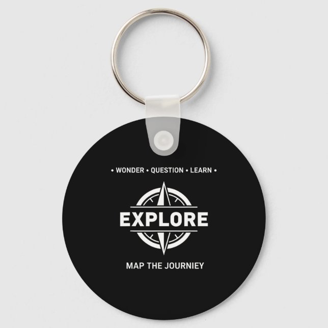 Explore Wonder Question Learn Map The Journey  Key Ring (Front)