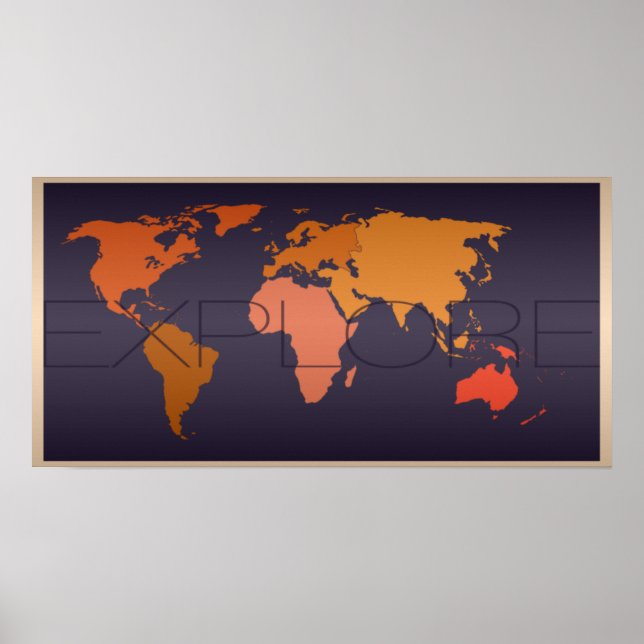 Explore World Map Poster (Front)