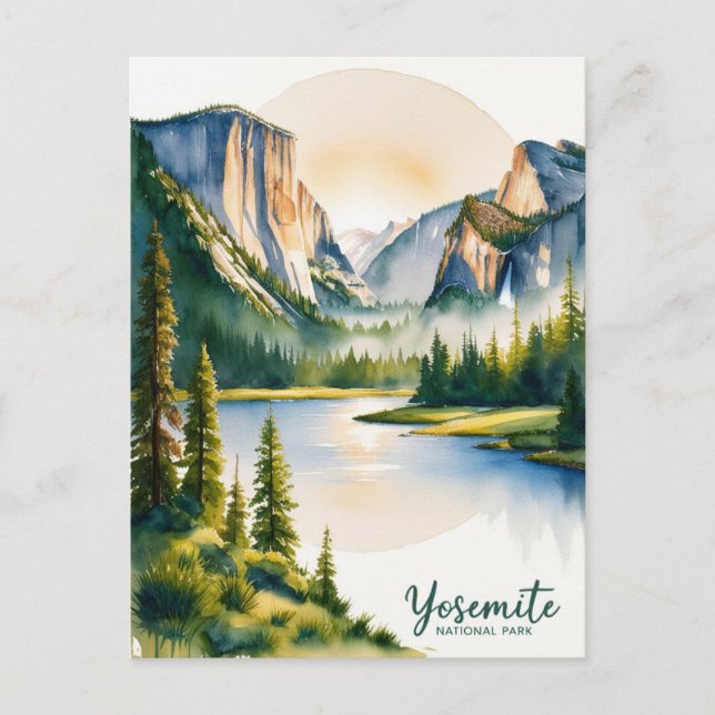 Explore Yosemite National Park: Nature’s Majestic  Holiday Postcard (Front)