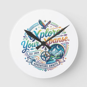 eXplore Your eXpanse Round Clock