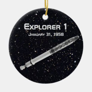 Explorer 1 Satellite Ceramic Tree Decoration