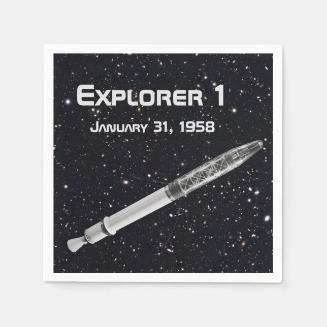 Explorer 1 Satellite Starry Sky Napkin (Front)