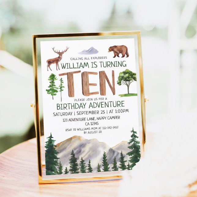 Explorer Adventure Boys 10th Birthday Invitation (Creator Uploaded)