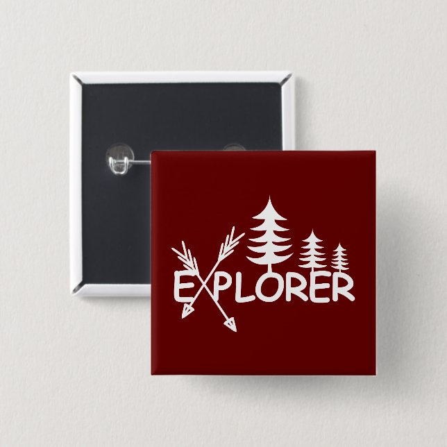 Explorer Design - Square Button (Front & Back)